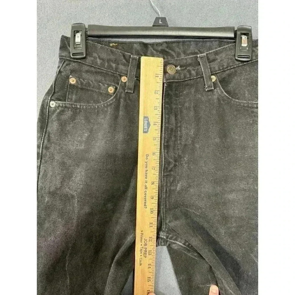 Vtg Levis 521 Jeans Womens 10M 27x30 Black Denim Tapered Fit Leg High Rise 90s - Picture 9 of 10